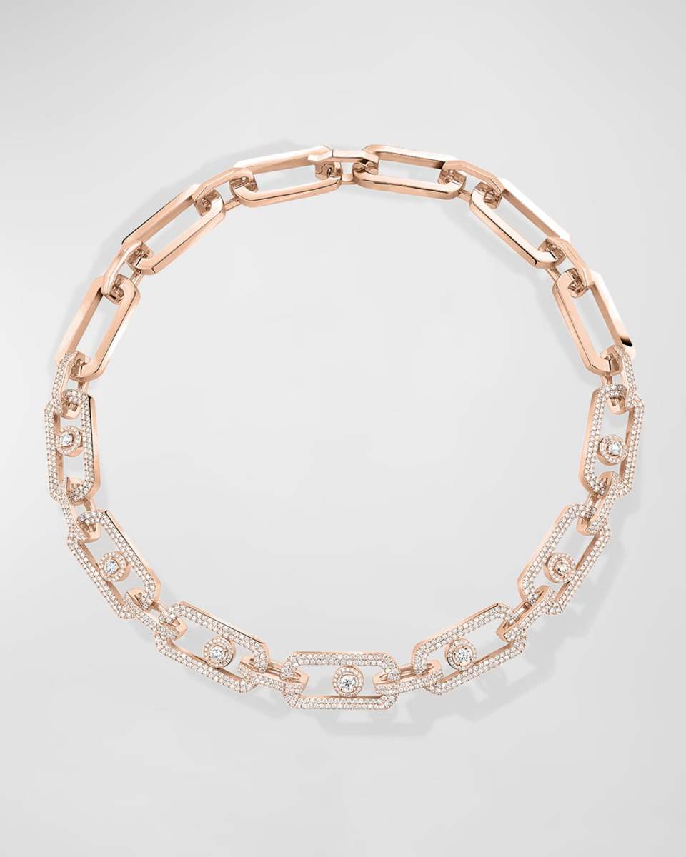 SO MOVE 18K ROSE GOLD DIAMOND PAVÉ NECKLACE